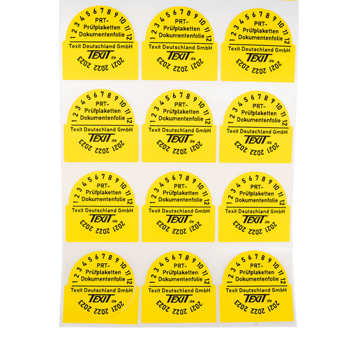 Prüfplakette Dokumentenfolie Gesperrt auf Bogen Prüfplakette Dokumentenfolie Gesperrt auf Bogen