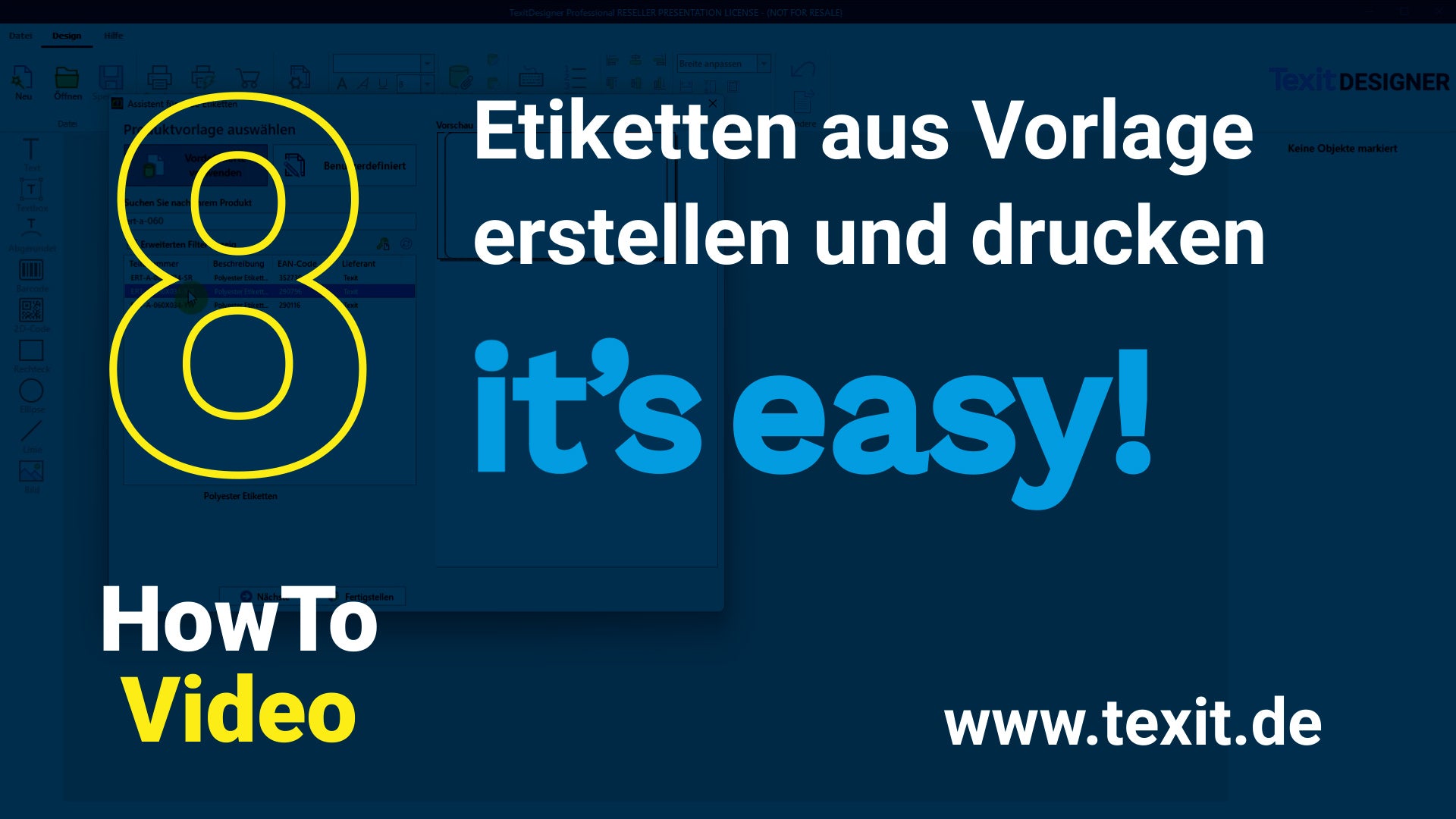 Video laden: Texit How To - Druckvorlage erstellen gestanzte ERT-Etiketten