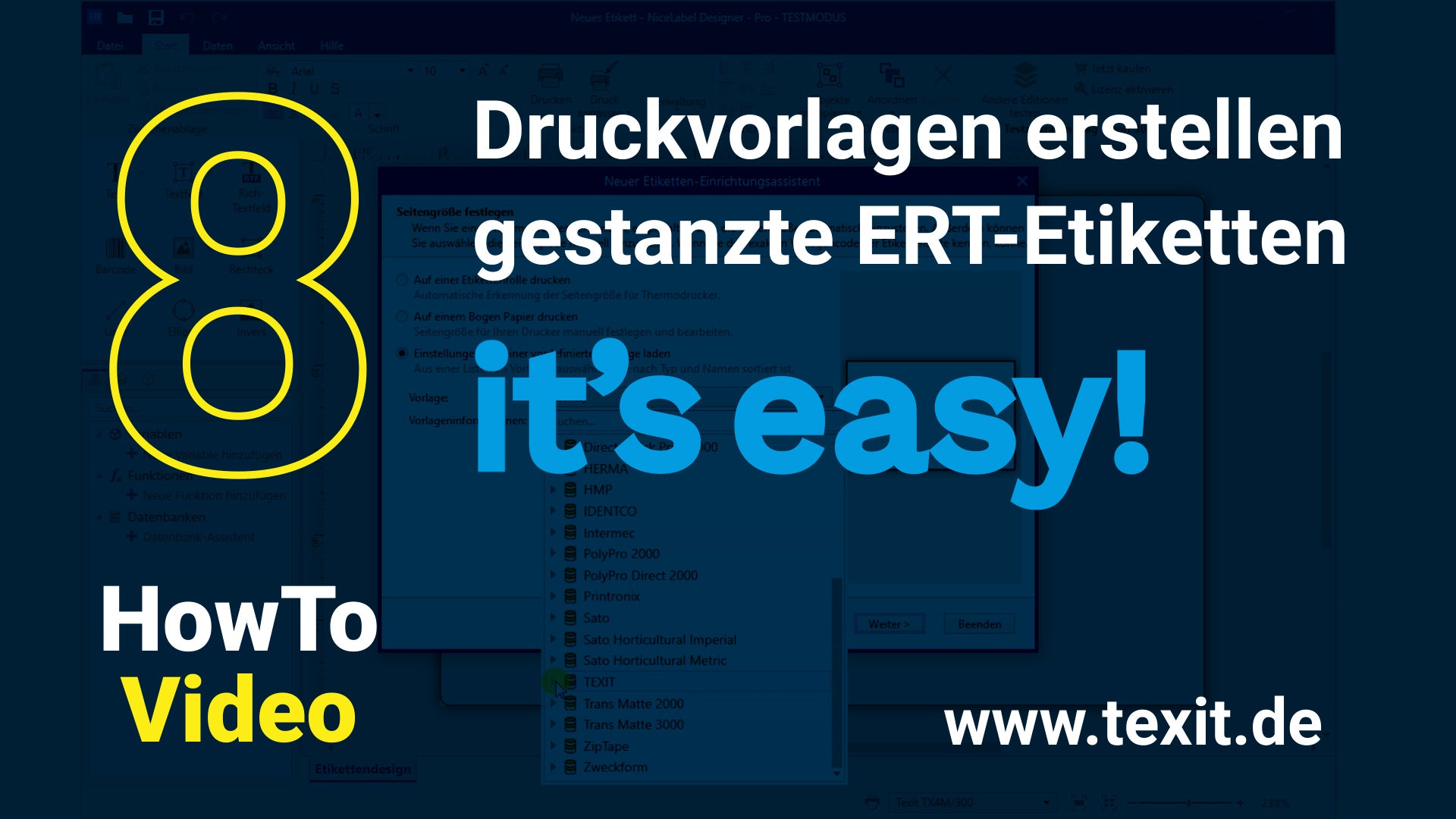 Video laden: Texit How To - Druckvorlage erstellen gestanzte ERT-Etiketten