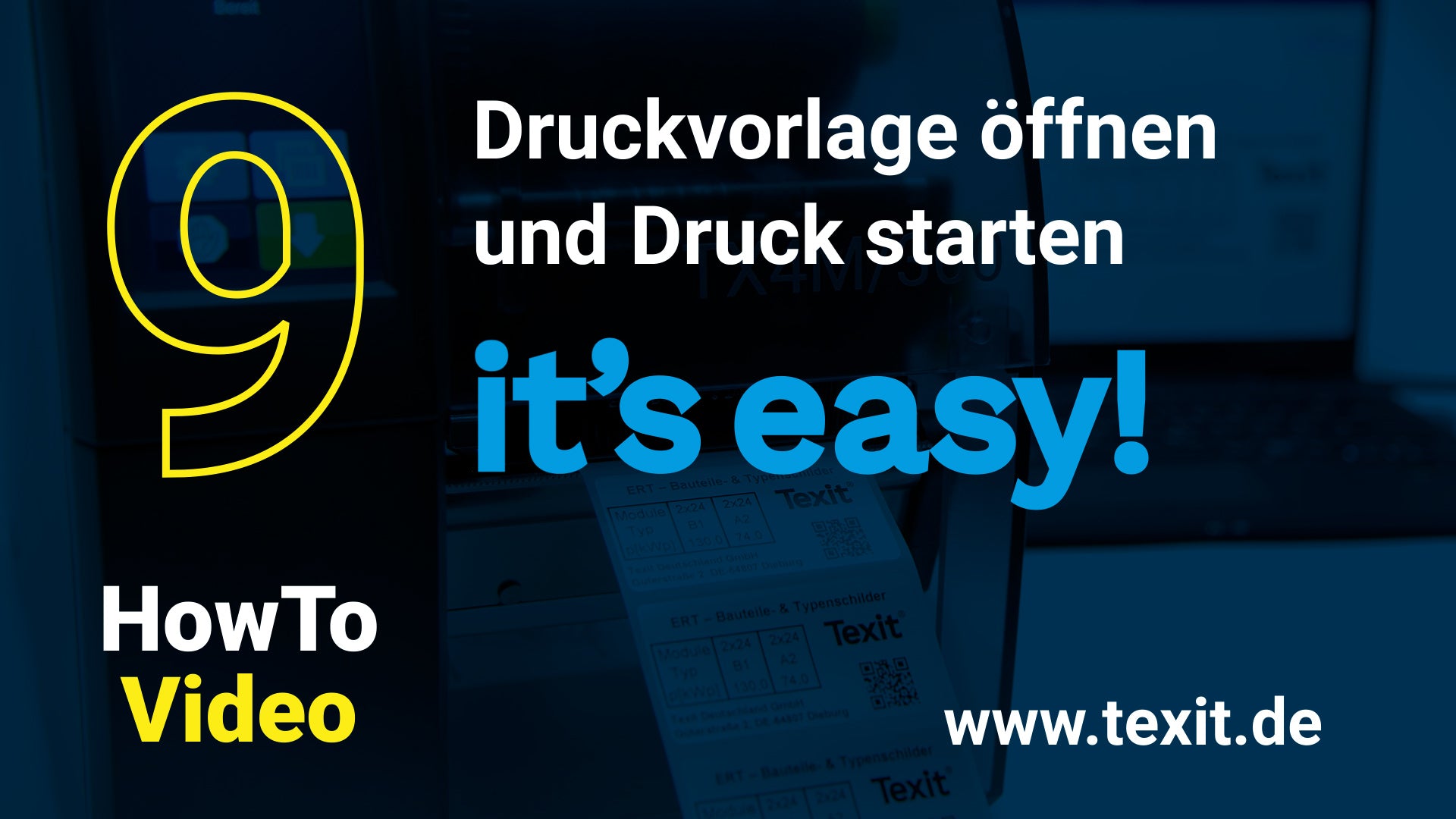 Video laden: Texit How To - Druckvorlage öffnen und Druck starten