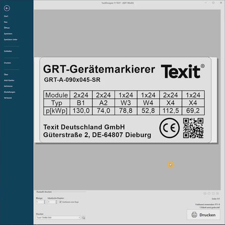 Typenschild Aufkleber