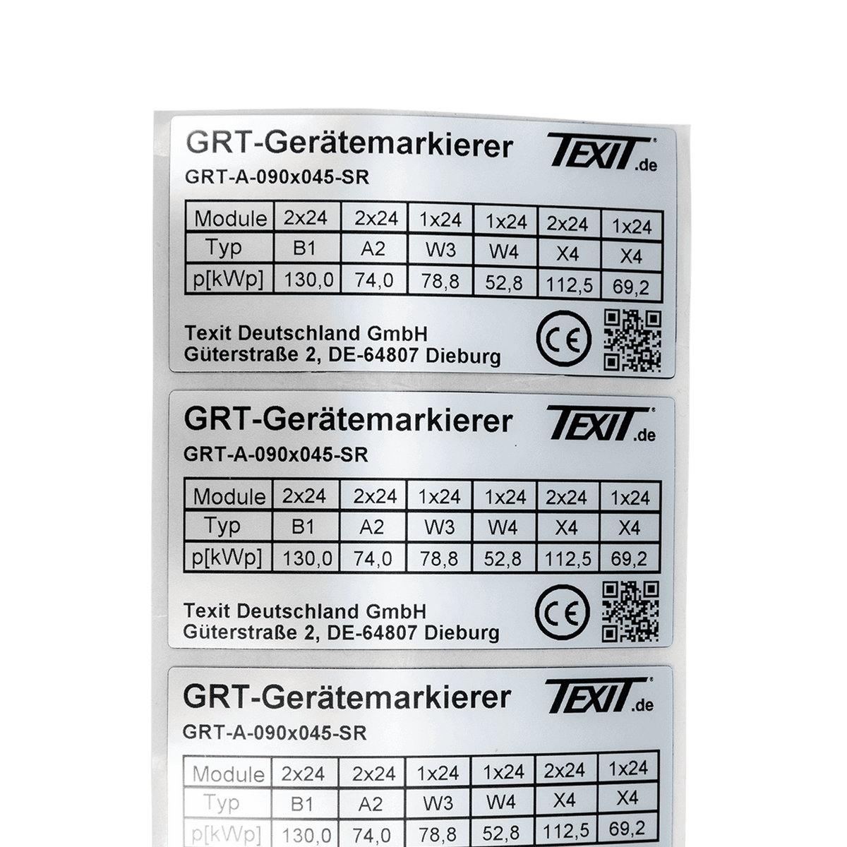 Typenschildetiketten