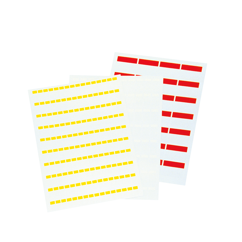 selbstlaminierende kabelmarkierer auf din a4 bogen